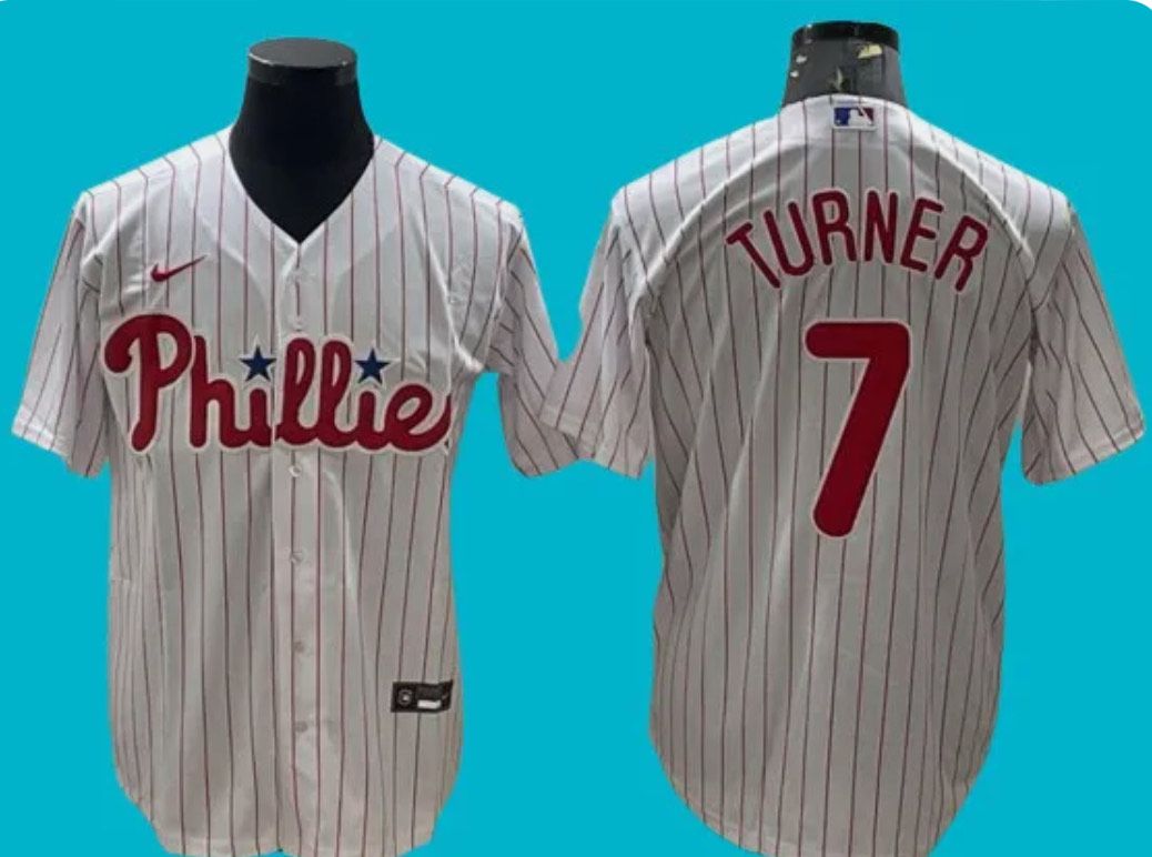 2024 MLB Men Philadelphia Phillies 7 Turner Nike White Home Limited Player Jersey